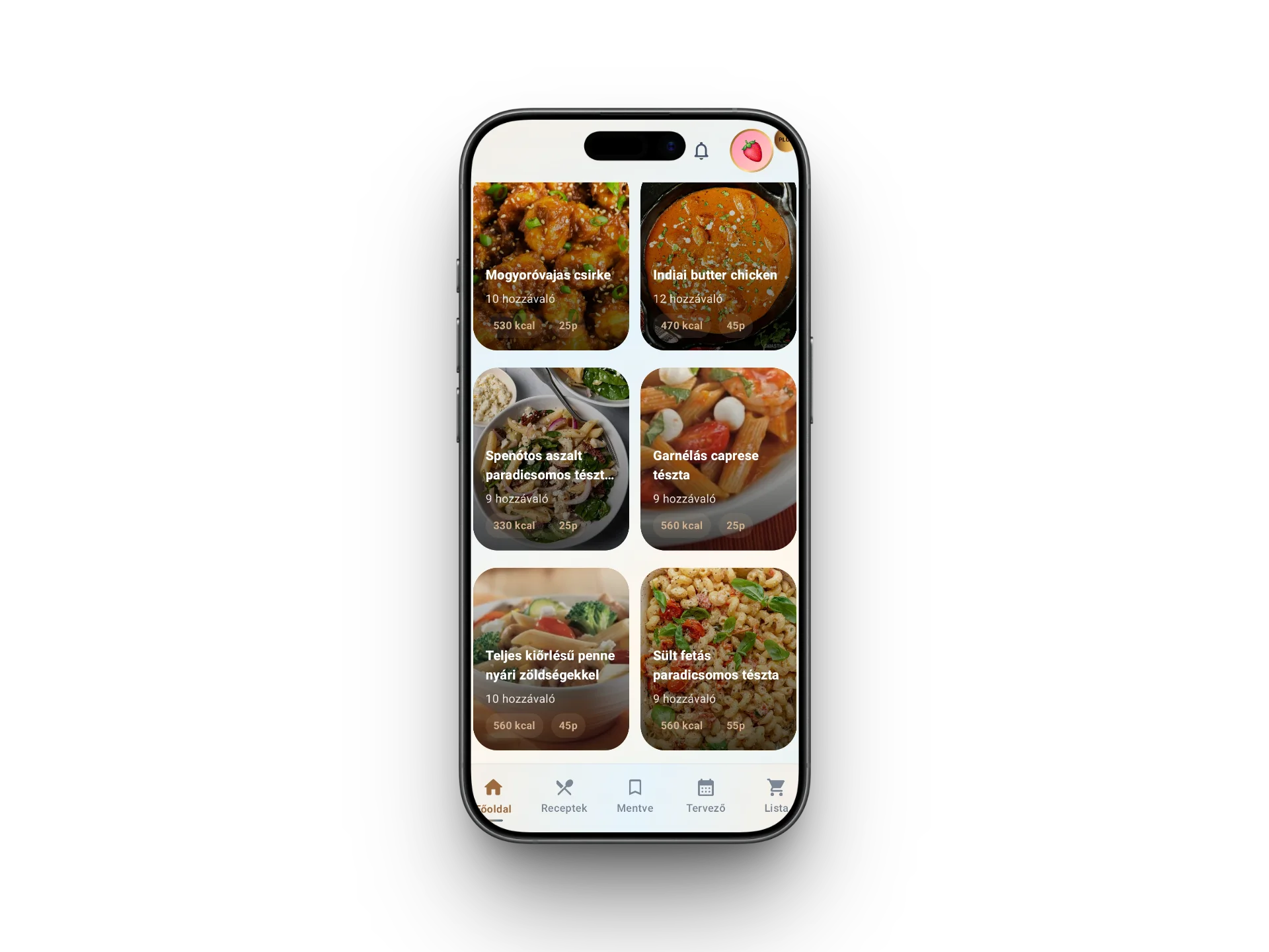 Food4U receptalkalmazás